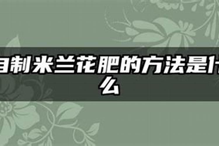 米兰浇什么肥最好