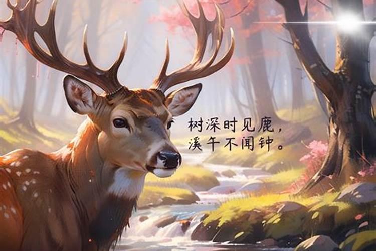 树深时见鹿，溪午不闻钟。