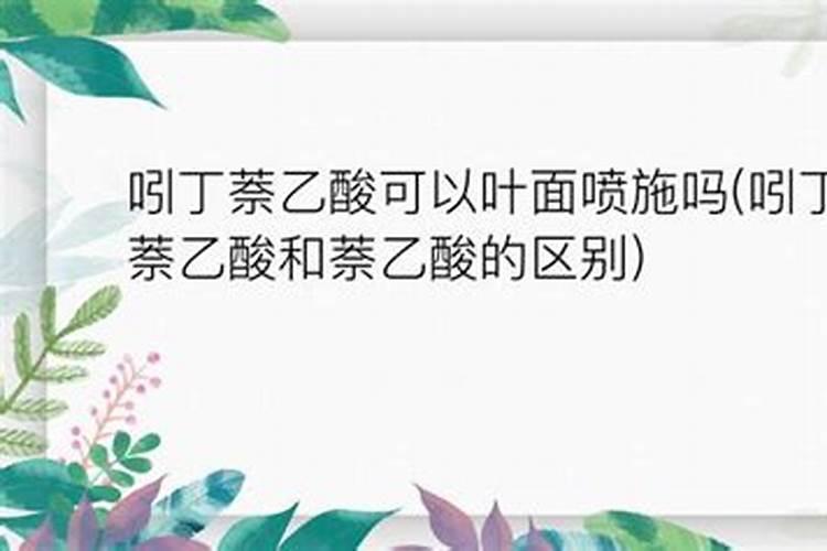 萘乙酸可以叶面喷施吗