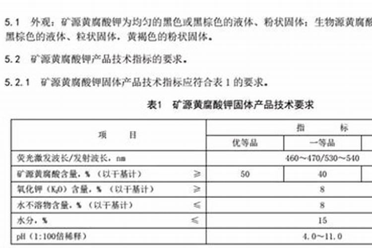 矿源黄腐酸钾最新执行标准
